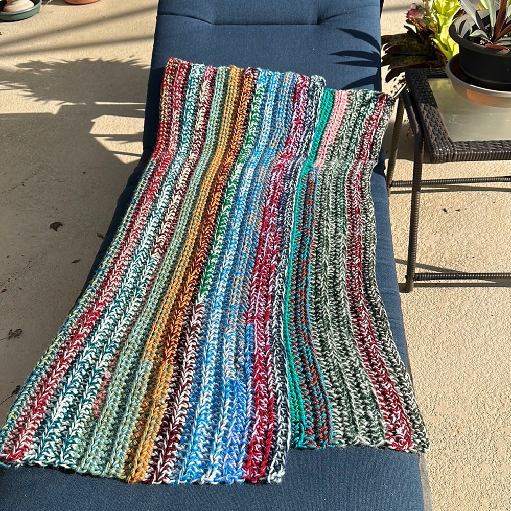 Handmade Crocheted knitted Blanket/Lap Throw-multi colored NEW-Warm